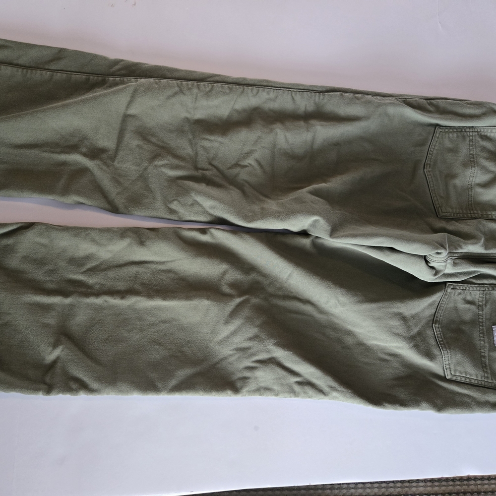 Carhartt Fleece Lined Relaxed Fit Work Pants - Moss Green - 34x30 - NWT - Picture 3 of 4